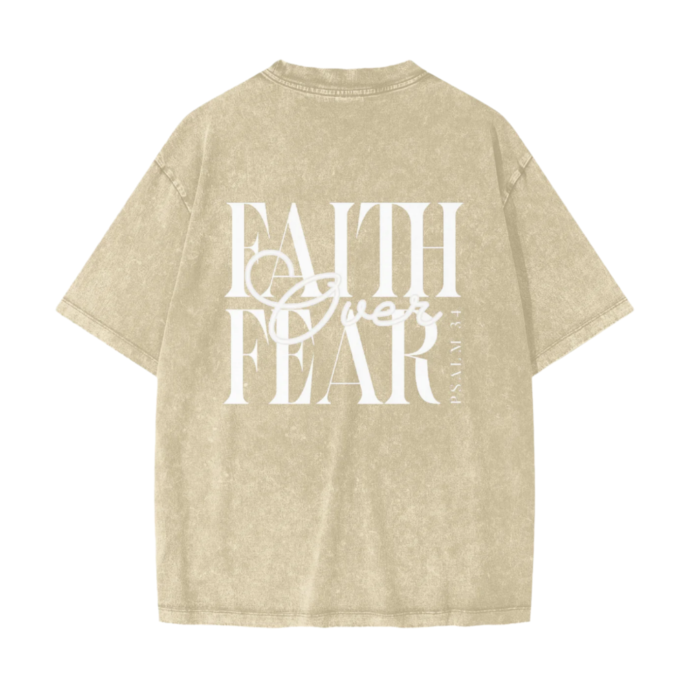 Faith Over Fear Vintage Waxed Dyed Washed Tee