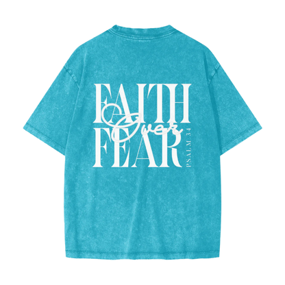 Faith Over Fear Vintage Waxed Dyed Washed Tee