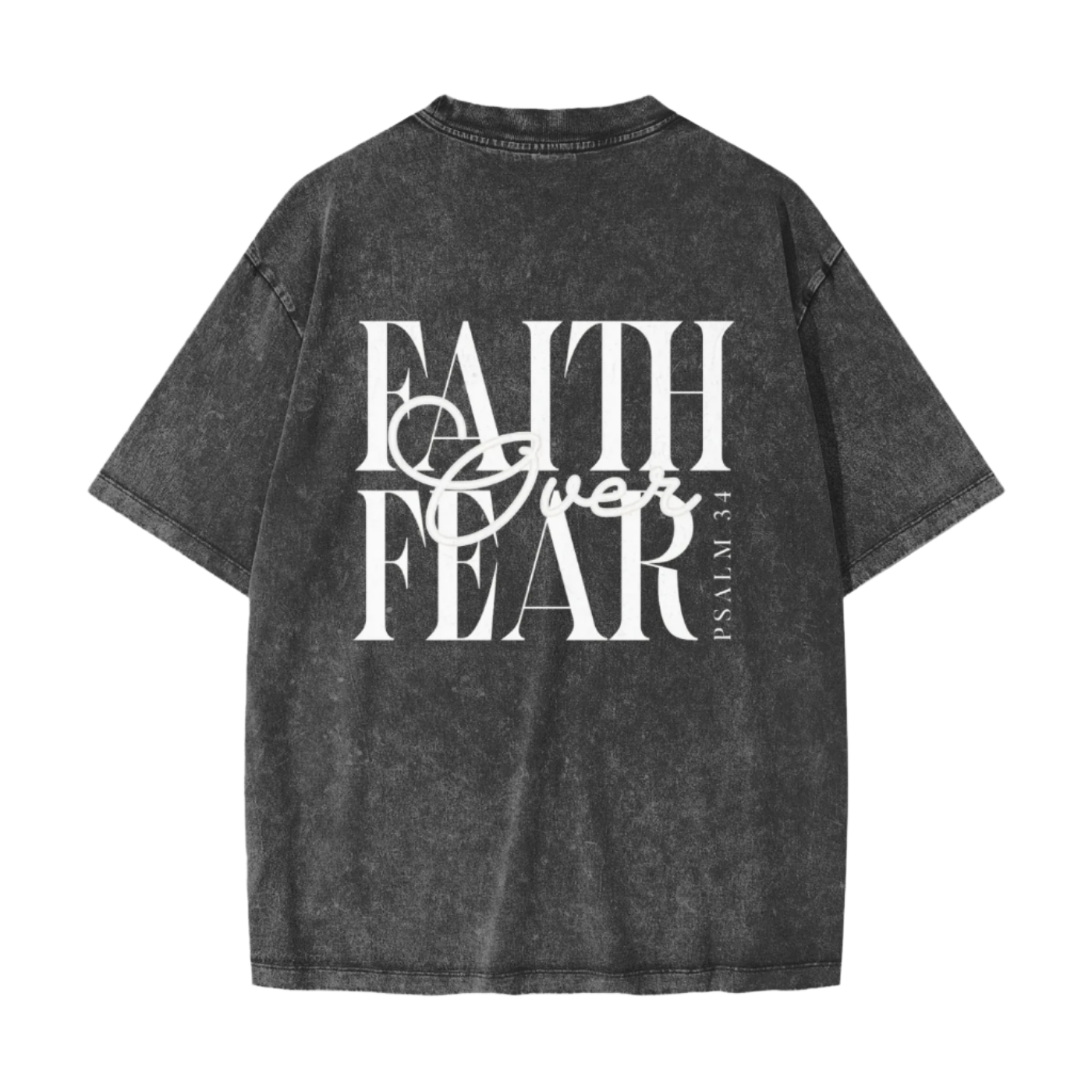 Faith Over Fear Vintage Waxed Dyed Washed Tee