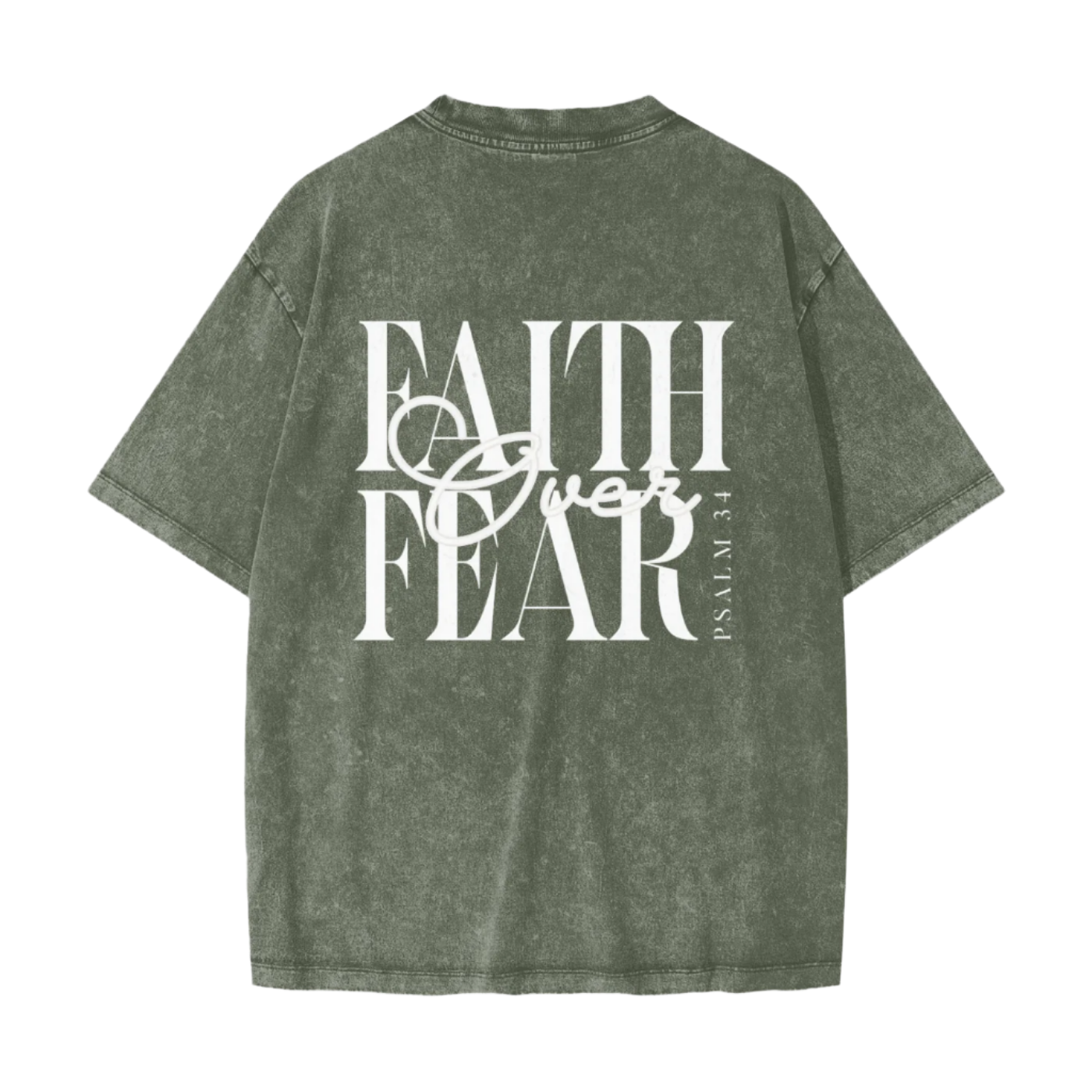 Faith Over Fear Vintage Waxed Dyed Washed Tee