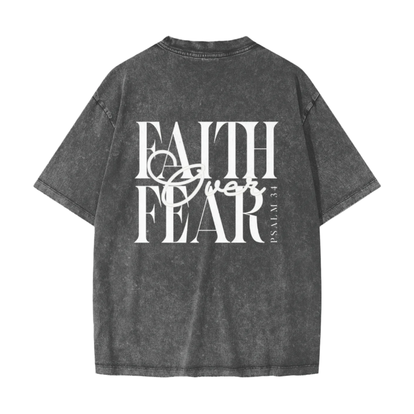 Faith Over Fear Vintage Waxed Dyed Washed Tee